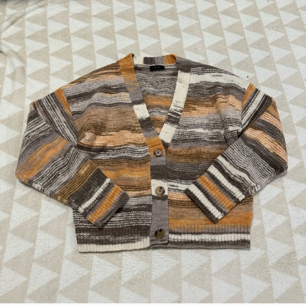 J Crew Heathered Calico Sweater